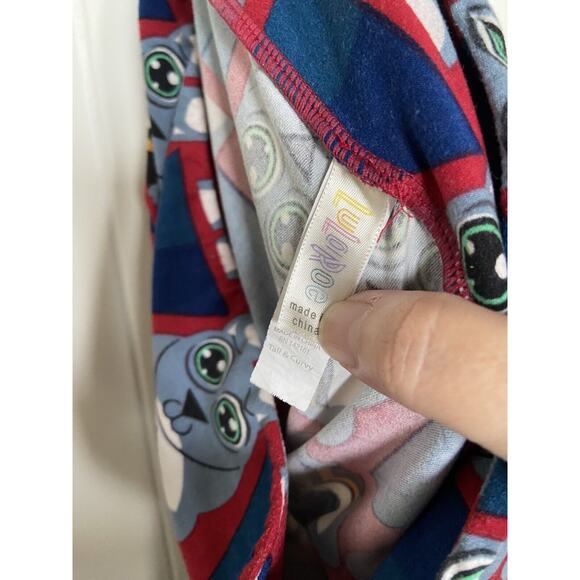 LuLaRoe‎ Womens Leggings Sz TC Burgundy Gray Bunny Rabbit Print Teal 12 14 16 18 - Picture 5 of 7